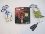 Lot of Star Wars Keychains and more including Yoda, R2D2, Jar Jar and more 8oz