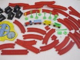 Vintage Playcraft Plastic Train Set with Tracks, Trestles Supports, Turn Table, Train and