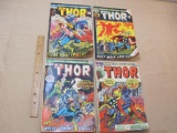 The Mighty Thor Comic Marvel Comic Books, 1970's Issues 201, 203, 207 and 208 8oz
