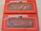 Two American Flyer S Gauge Delaware & Hudson Covered Hopper Train Cars 6-48609, one is D&H8600, in