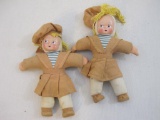 Two Vintage Hungarian Dolls with Rubber Faces 11oz
