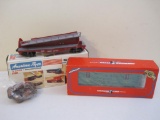 Two S Gauge Train Cars including Santa Fe Barrel Ramp Car 6-16306 (marked Lionel, in amended box)