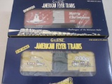 Two American Flyer Trains S Gauge Christmas Train Cars including A/F Christmas BC 2000 6-48340 and