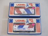 Two Spirit of '76 Commemorative Series O Scale Cabooses 7-7600, in original boxes 1lb8oz