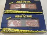Two American Flyer Trains S Gauge Christmas Train Cars including 2005 Christmas Boxcar 6-48359 and
