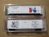Two Life-Like N Scale Box Cars 50' Evans Declaration 22005 and Evans 50' Plymouth Rock 10036 4oz