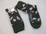 Two Pairs of NWT Exclusive Gremlins Crew Socks, sizes 10-13 4oz