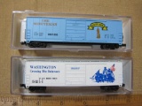 Two Life-Like N Scale Box Cars 50' Evans Washington 22002 and Evans 50' Minuteman 10035 4oz