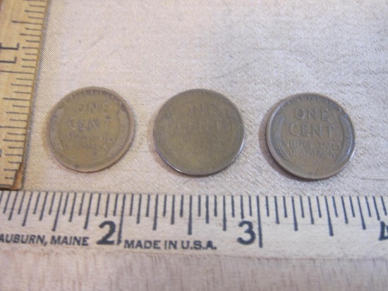 Three Wheat Pennies, 1926D, two 1927S