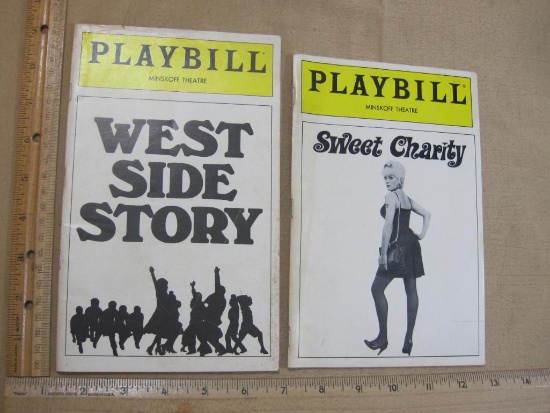 Two Minskoff Theatre Playbills New York, New York including Sweet Charity The Musical Comedy 1987,