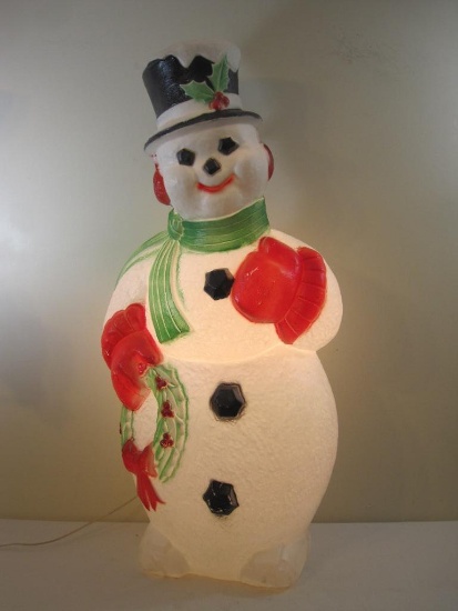 Union Products Snowman Blow Mold Christmas Decoration Red/White Resin, Approx. 45" x 22"