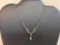 Beautiful Dainty Gold Tone with Rhinestone and Faux Pearl Necklace 2oz