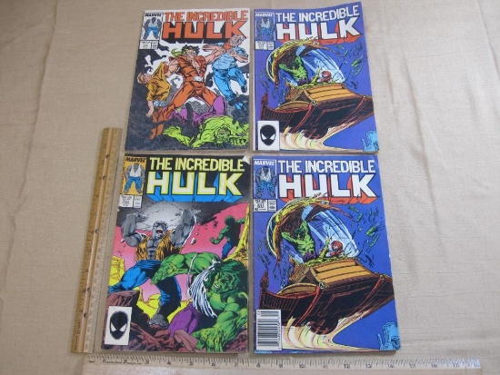 Four Vintage Marvel The Incredible Hulk 1980s Comic Books, Vol 1 No. 330, 2x 331, 332 7oz