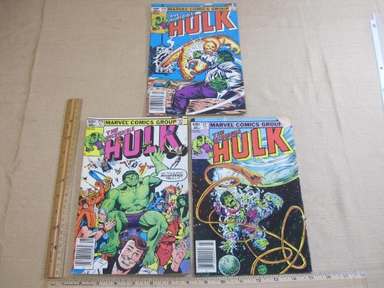 Three Vintage Marvel The Incredible Hulk Comic Books 1980s Vol. 1 No. 279, 281, 285 5oz
