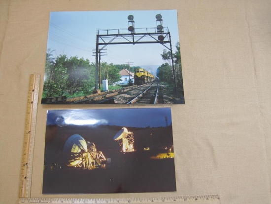 Two Color Photographs, 14x10 inch featuring Suquehanna RR Locomotive 3004, and Night Shot of