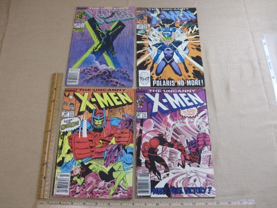 Four Vintage Marvel The Uncanny X-Men Comic Books 1980s, Vol. 1 No. 246, 247, 250, 251 6oz