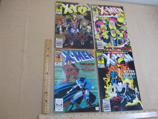 Four Marvel 1989 The Uncanny X-Men Comic Books, Vol.1 No. 252, 254, 256, 255 See Pictures for