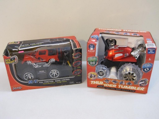 Two Radio Control Vehicles including New Brights Full Function R/C Jeep and Blue Hat Toy Company