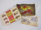 American Firefighters 101 FC Chemical & Ladder Construction Kit, 1952 Marlin Toy Co, with original