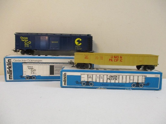 Two HO Scale Marklin Train Cars including Chessie System C&O (Chesapeake and Ohio) Boxcar 23745 Item