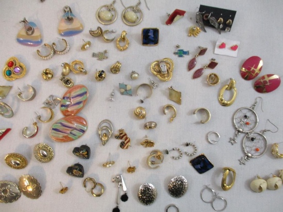 Large Lot of Assorted Earrings, see pictures for included pieces and condition, 11 oz