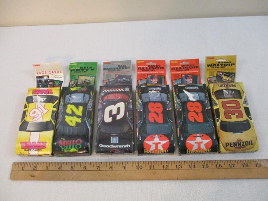 Six Packs of Traks Nascar Super High-Gloss Coated Cards including Michael Waltrip Team Set, '91