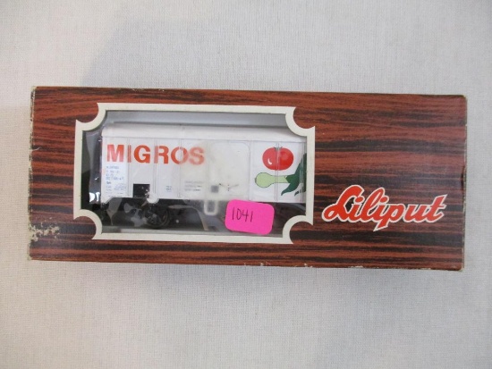 Liliput Migros HO Scale Reefer Train Car in original box, 3 oz