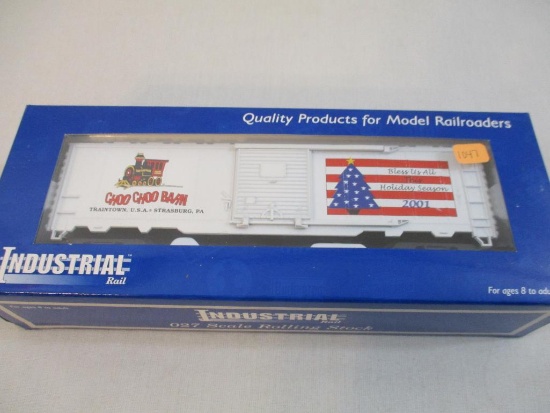 Industrial Rail Choo Choo Barn 2001 Christmas Boxcar O27 Scale Rolling Stock, O Gauge, new in box, 1