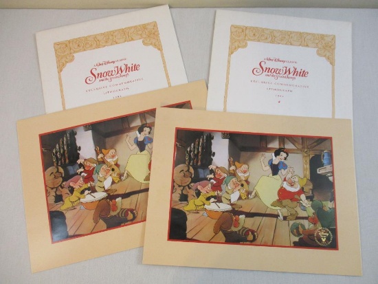 Two 1994 Snow White and the Seven Dwarfs Walt Disney's Exclusive Commemorative Animation