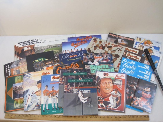 Lot of Baseball Memorabilia including Baltimore Orioles Gameday Programs, 1979 Orioles Photo Album,