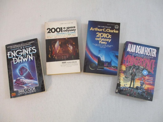 Four Vintage Science Fiction Paperback Books including The Engines of Dawn (Paul Cook, 1999),