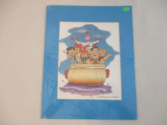 Flintstones Hanna Barbera Matted Animation Lithograph with Certificate of Authenticity, 1994