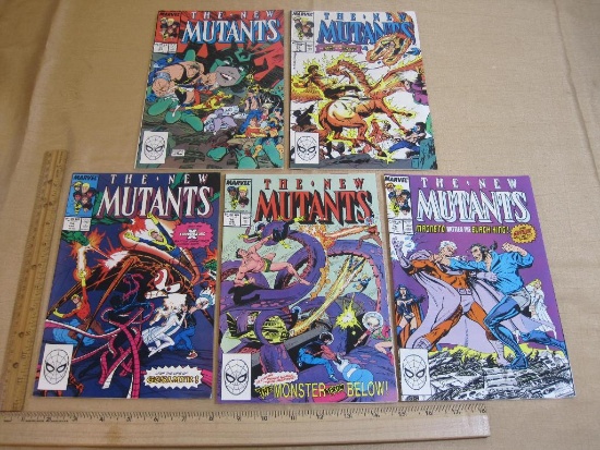 Five Marvel Comic Books The New Mutants Comic Books Vol.1 No. 74-78 1989 8oz