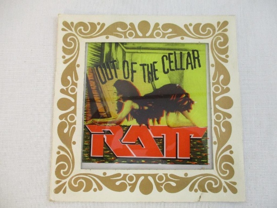 Vintage RATT Out of the Cellar Album Cover Art Carnival Prize Glass Mirror with original sleeve, 6