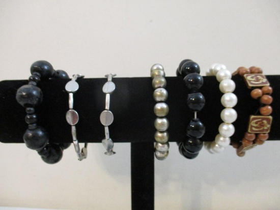 Seven Beaded Stretch Bracelets, 3 oz