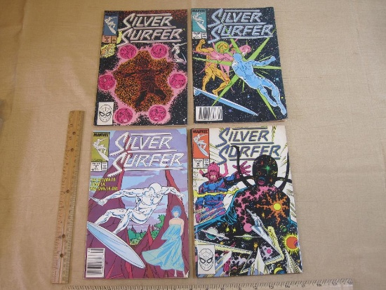 Four Marvel Comics Silver Surfer Comic Books Vol.3 No.2, 3, 9, 10 1988 6oz