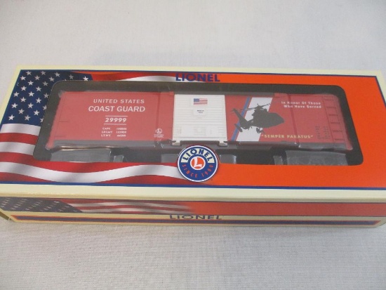Lionel USA Coast Guard Boxcar 6-29999, O Scale, new in box, 1 lb 2 oz