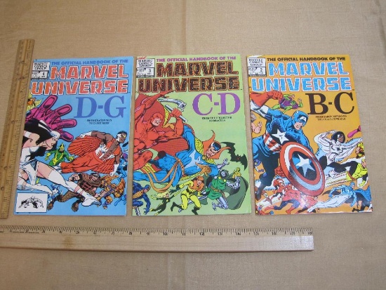 Three Marvel Comics The Official Handbook of the Marvel Universe Vol.1 No. 2-4 1983 5oz