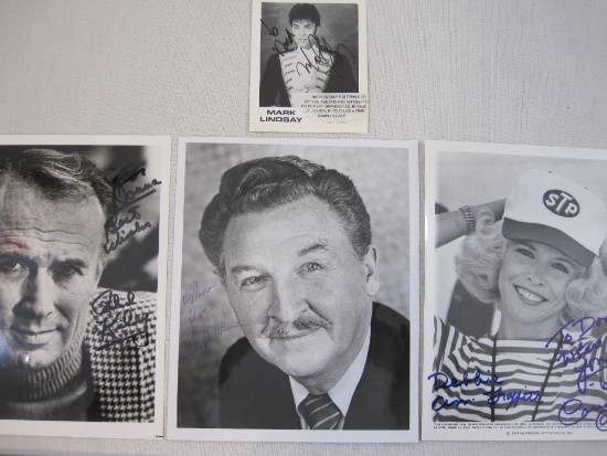 Lot of Signed Photos including Mark Lindsay, Richard Kiley, Candy Clark (Debbie from American