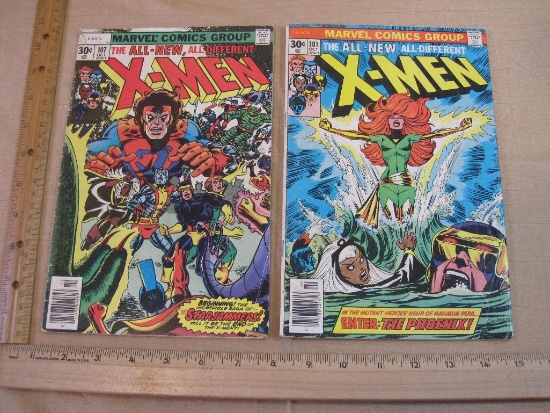 Two Marvel Comics The All-New, All-Different X-MEN Vol.1 No.101 1976, Vol. 1 No. 107 1977 See