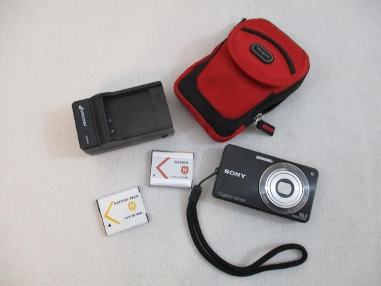 Sony Cyber-Shot Digital Camera, 14.1 Mega Pixels, includes 3 Type N Batteries, Fosmon Charger, and