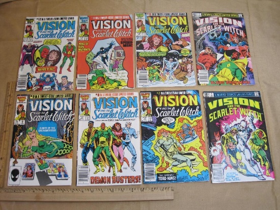 Eight Marvel Comics The Vision and the Scarlet Witch Vol.1 No.2-3 1983 and Vol.1 No.7-12 1986 14oz