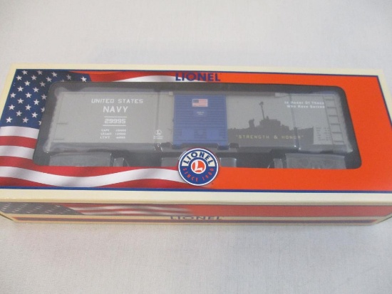 Lionel USA Navy Boxcar 6-29995, O Scale, new in box, 1 lb 2 oz