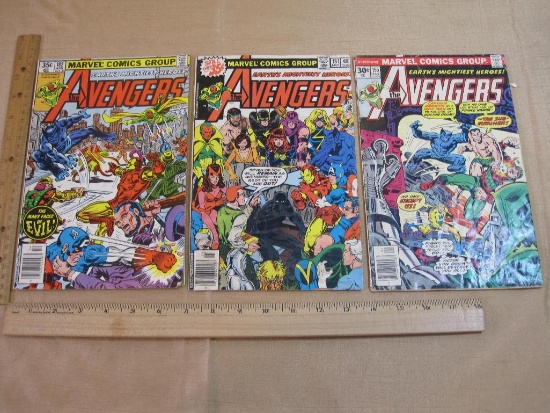 Three Marvel Comics The Avengers Comic Books Vol.1 No. 155 1976, Vol.1 No. 181 and 182 1979 5oz