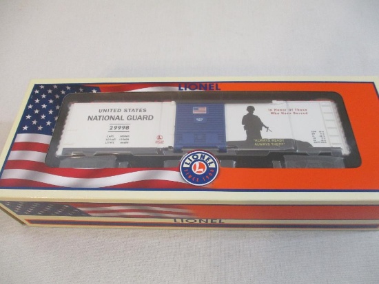 Lionel USA National Guard Boxcar 6-29998, O Scale, new in box, 1 lb 2 oz