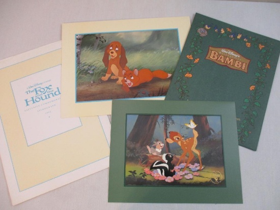 Two 1990s Walt Disney's Exclusive Commemorative Animation Lithographs including Bambi (1997) and The