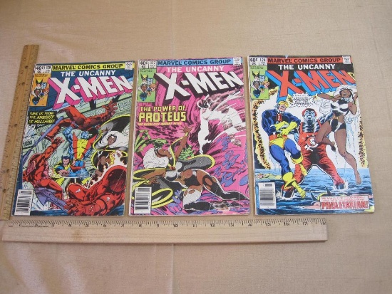 Three Marvel Comics The Uncanny X-MEN Comic Books Vol. 1 No. 124 , 127 and 129 1979 5oz