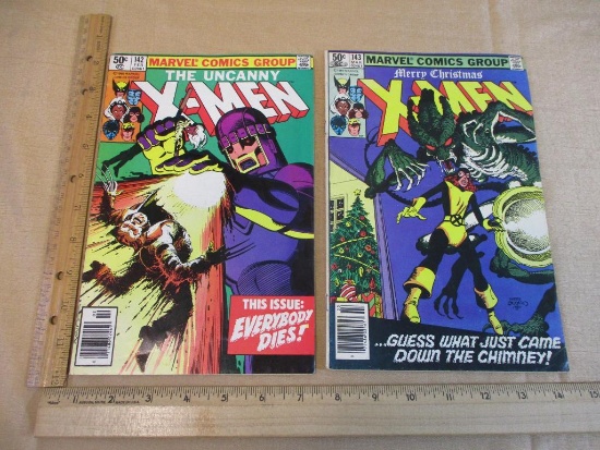 Two Marvel Comics The Uncanny X-Men 1981 Vol. 1 No.142 and 143 3oz