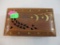 Carved Wood Star and Moon Trinket Box with Brass Inlay, 6 oz