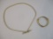 Two Gold Tone Jewelry Items including Accessory NYC Stretchy Necklace and Bangle Bracelet, 4 oz